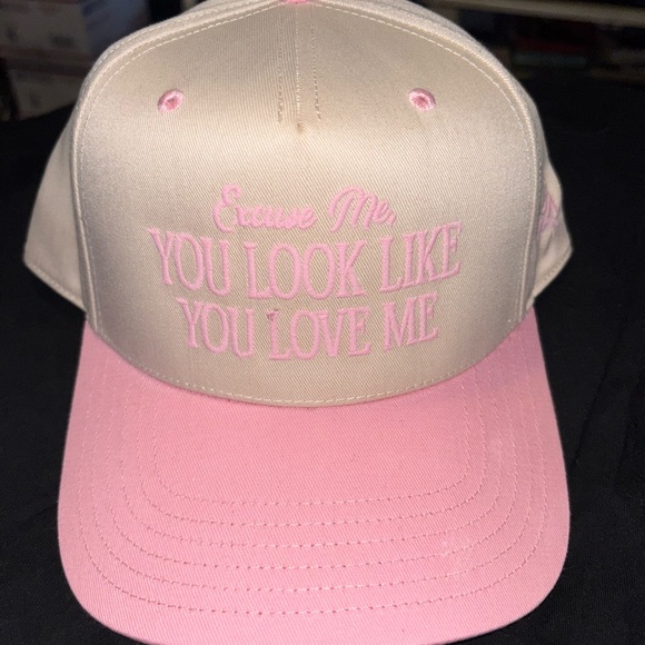 Women's Cream and Pink Hat - Picture 1 of 6
